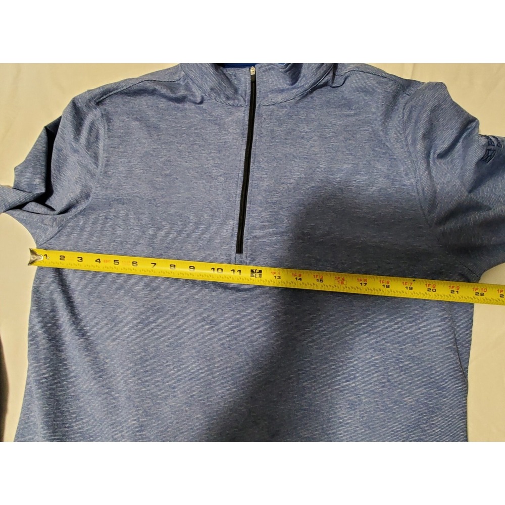Straight Down Men Pullover Sweater M Blue Long Sleeve 1/4 Zip Logo Embroidered - Picture 12 of 13